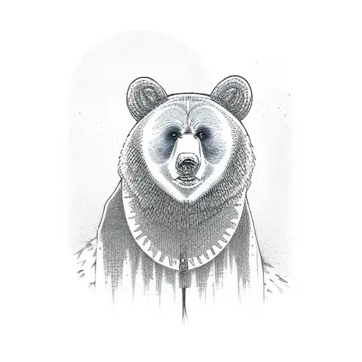 momma bear tattoo design idea