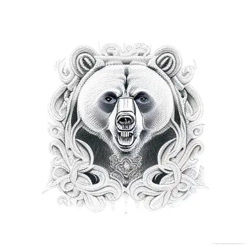 momma bear tattoo design idea