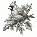 Cardinal on a tree branch tattoo design idea