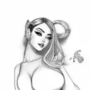 Thai laithai with pin-up ladyboy  tattoo design idea