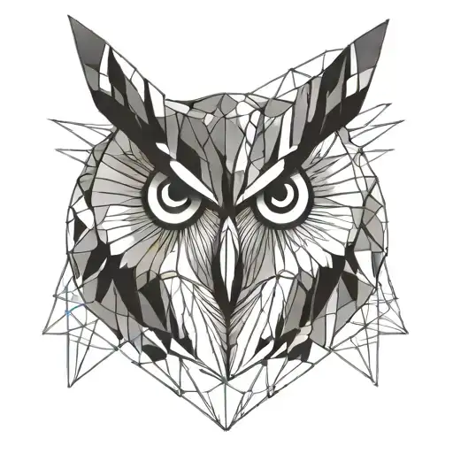 Owl sitting front view tattoo design idea