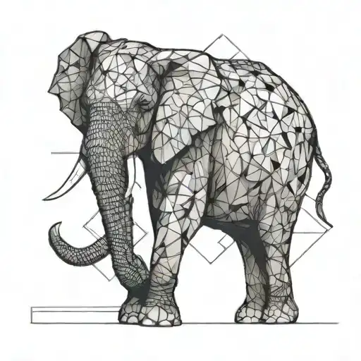 Elephant walking forward facing towards tattoo design idea