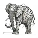 Elephant walking forward facing towards tattoo design idea