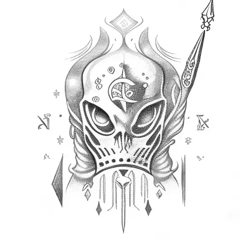 aquarius with cursed written in russian tattoo design idea