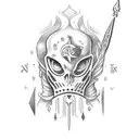 aquarius with cursed written in russian tattoo design idea