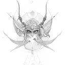 aquarius with cursed written in russian tattoo design idea