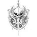 aquarius with cursed written in russian tattoo design idea