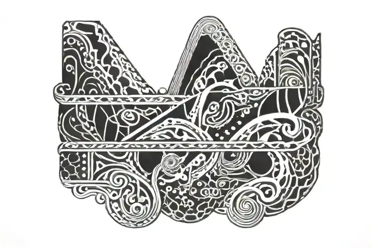 Arm band, abstract, play pause, negative space  tattoo design idea