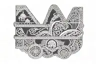 Arm band, play pause, negative space  tattoo design idea