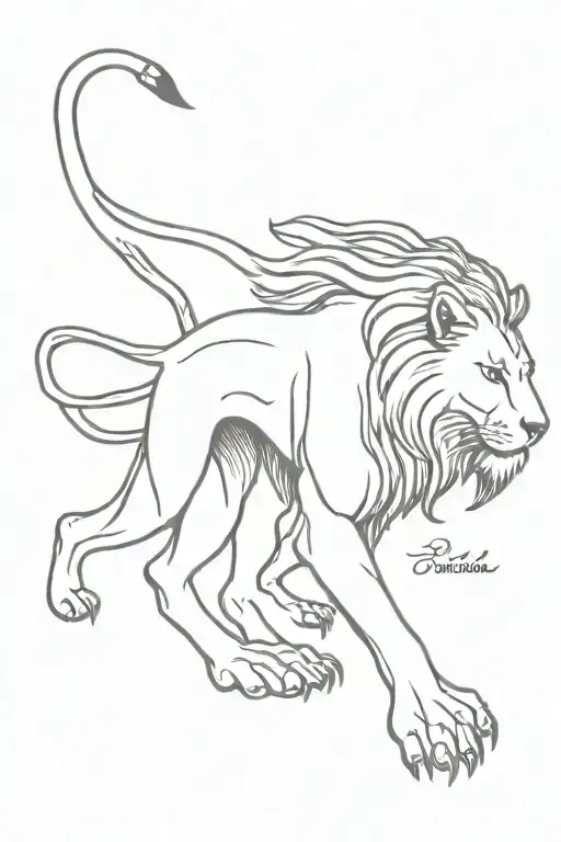a back bone tattoo that has in it a lion,viking symbol mean "create your own reality" , greek symbol  tattoo design idea