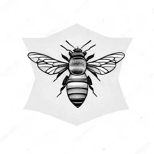 bee with honeycomb  tattoo design idea
