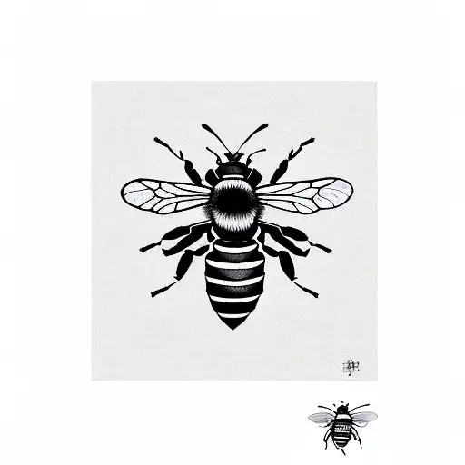 bee with honeycomb  tattoo design idea