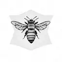 bee with honeycomb  tattoo design idea