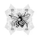 bee with honeycomb  tattoo design idea
