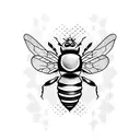 bee with honeycomb  tattoo design idea