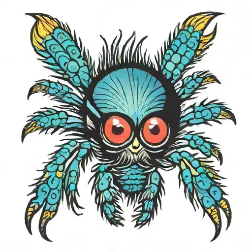 peacock jumping spider tattoo design idea