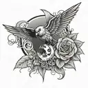 goth flash design tattoo design idea