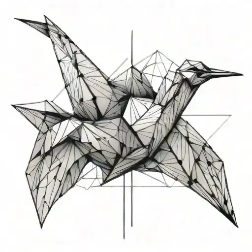 origami crane tattoo design idea