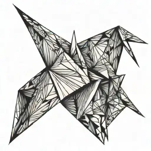 origami crane tattoo design idea
