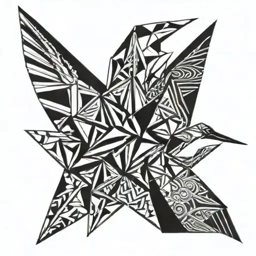 origami crane tattoo design idea