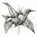 origami crane tattoo design idea