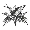 origami crane tattoo design idea