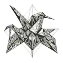origami crane tattoo design idea