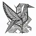 origami crane tattoo design idea
