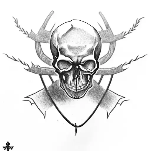 skull hands out top of skull barb wire tattoo design idea