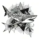 Geometric shark tattoo design idea