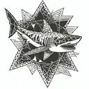 Geometric shark tattoo design idea
