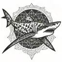 Geometric shark tattoo design idea
