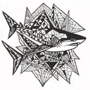 Geometric shark tattoo design idea