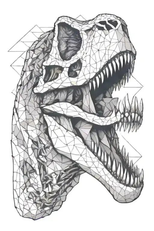tyrannosaurus rex skull tattoo design idea