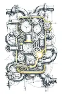 electricity flowing and engineering   tattoo design idea