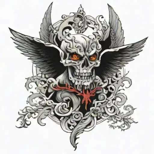 Fall of the lucifer from heaven.  tattoo design idea
