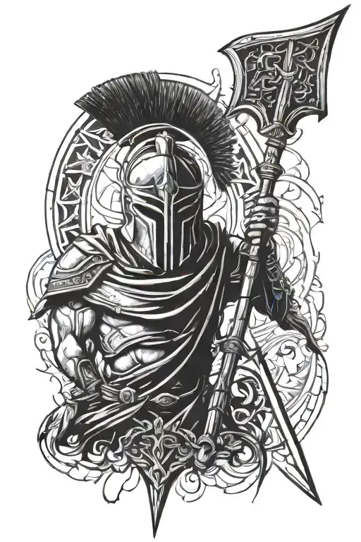 Spartan warrior tattoo design idea