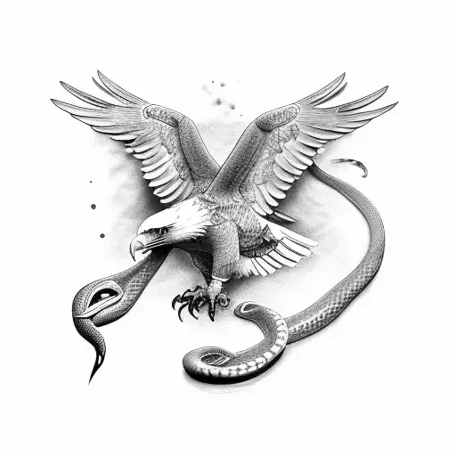 eagle and snake tattoo design idea