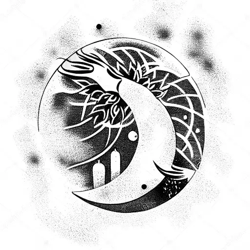Moon tattoo design idea