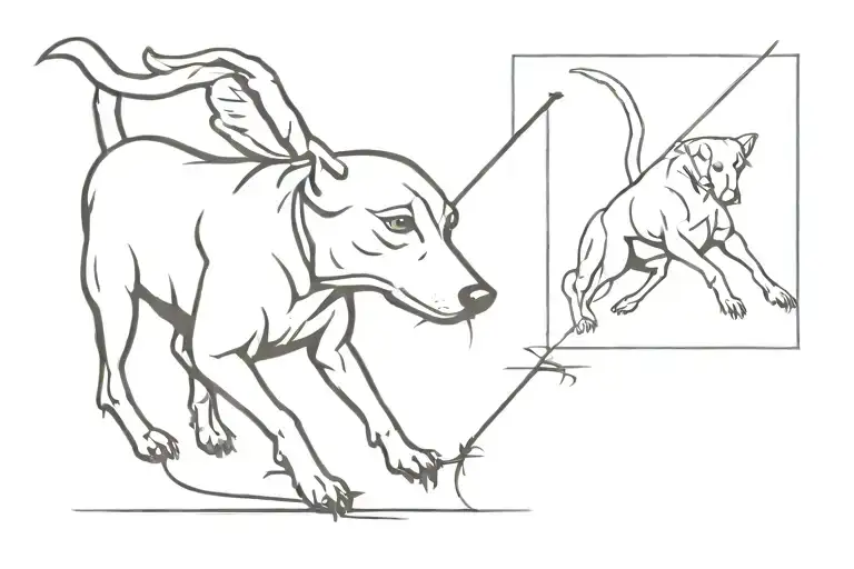 cricket and dog tattoo design idea