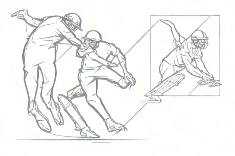 cricket player tattoo design idea