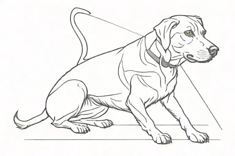 cricket and dog sitting tattoo design idea