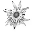 black eyed Susan  tattoo design idea