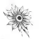 black eyed Susan  tattoo design idea