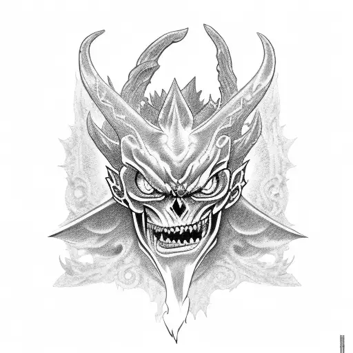 black clover asta half demon tattoo design idea