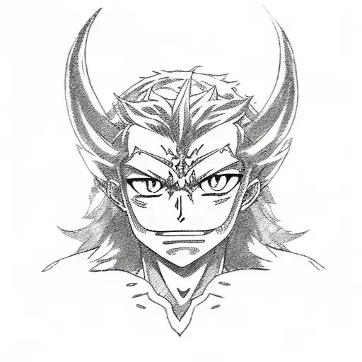 anime black clover asta half demon tattoo design idea