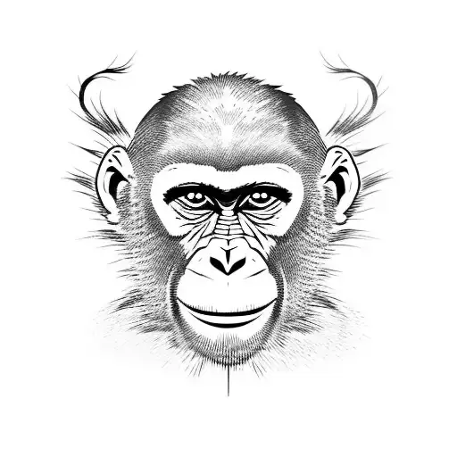 Monkey tattoo design idea