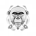 Monkey tattoo design idea