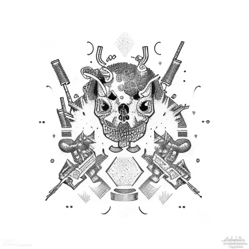 Punk drug cocktail tattoo design idea