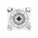 A celestial map of the night sky with constellations representing the client's zodiac sign tattoo design idea